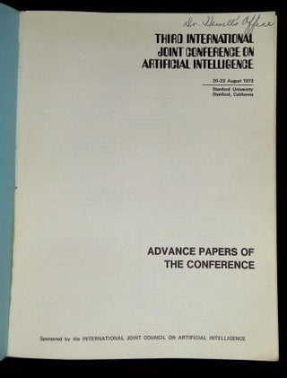 Third International Joint Conference on Artificial Intelligence: 20-23 August 1973--Advance Papers of the Conference