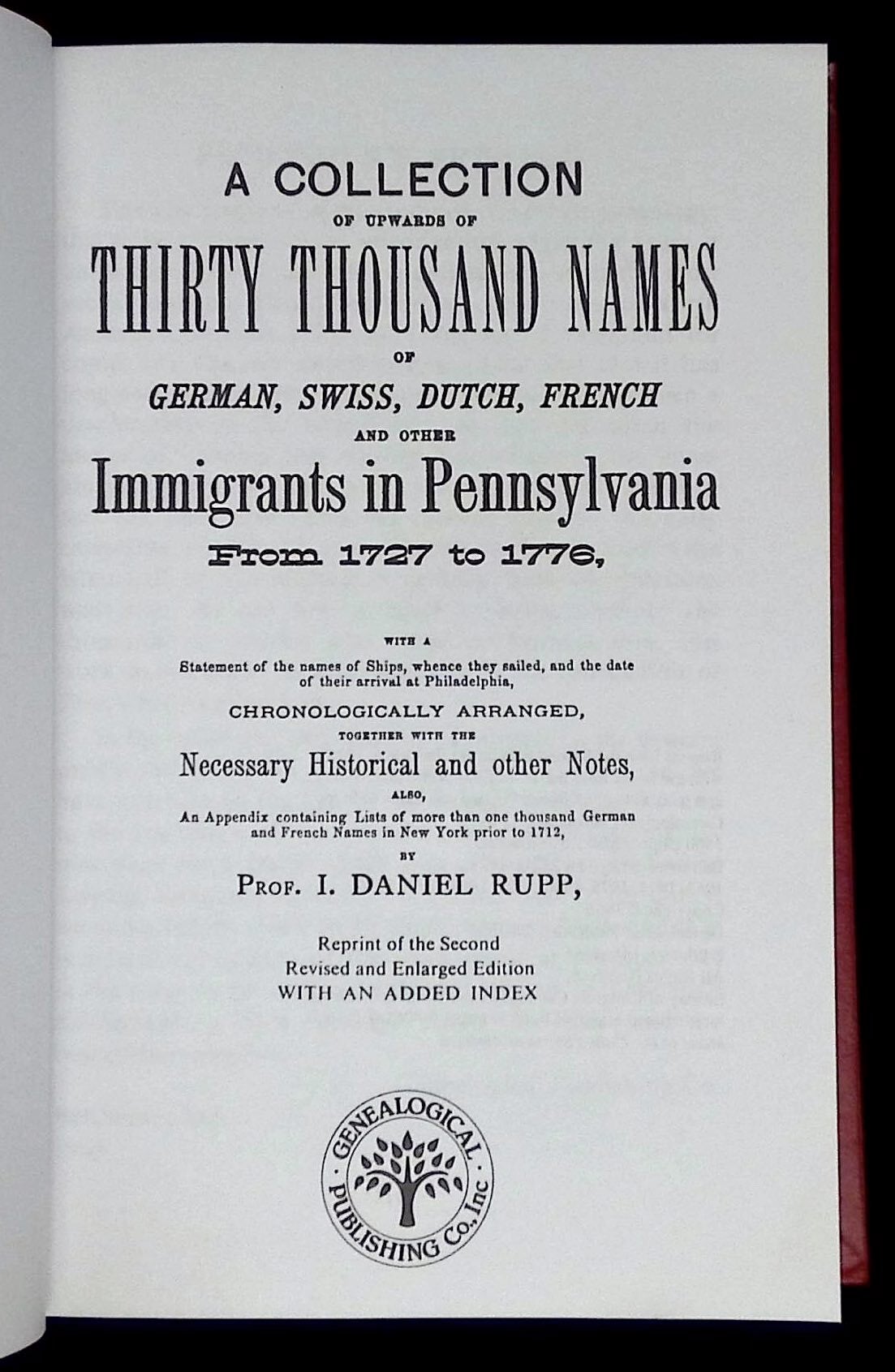 A Collection of Upwards of Thirty Thousand Names of German, Swiss ...