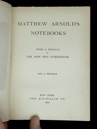 Matthew Arnold's Notebooks