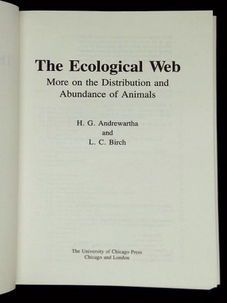 The Ecological Web: More on the Distribution and Abundance of Animals