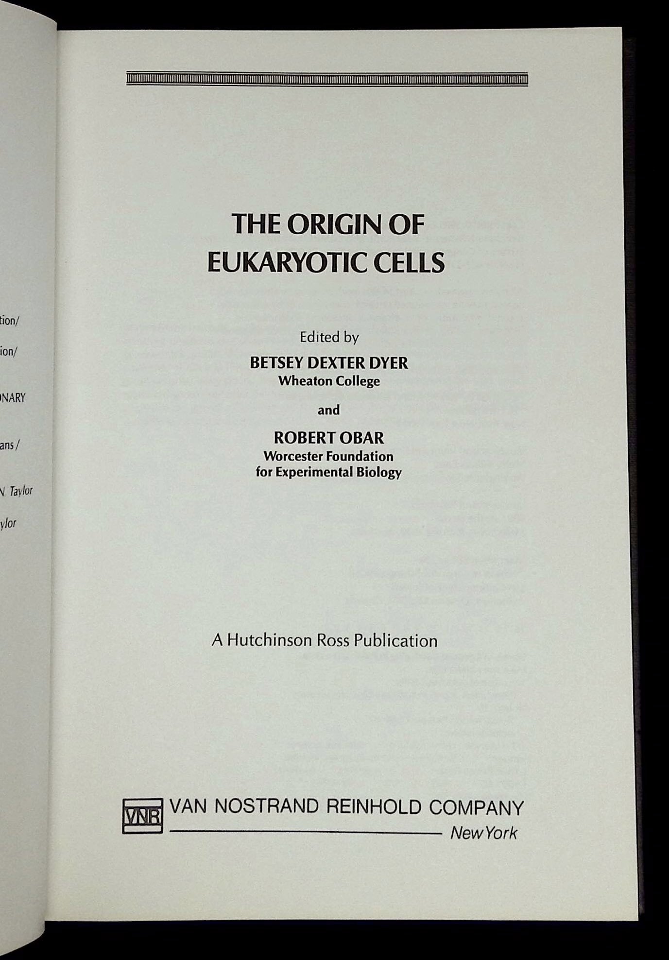The Origin of Eukaryotic Cells | Betsey Dexter Dyer, Robert Obar ...