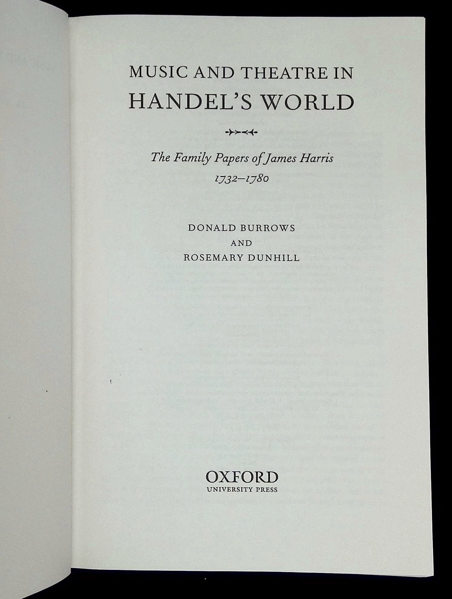 Music and Theatre in Handel's World: The Family Papers of James Harris ...