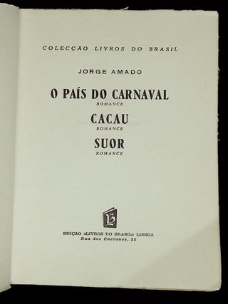 O Pais do Carnaval, Cacau, Suor