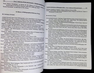 Introduction to Bibliography: Seminar Syllabus