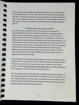 An Archaeological Investigation of the Indian Fort Road Site, Trumansburg, New York--Volume I: Text; and Volume II: Appendices [Two volume set!]