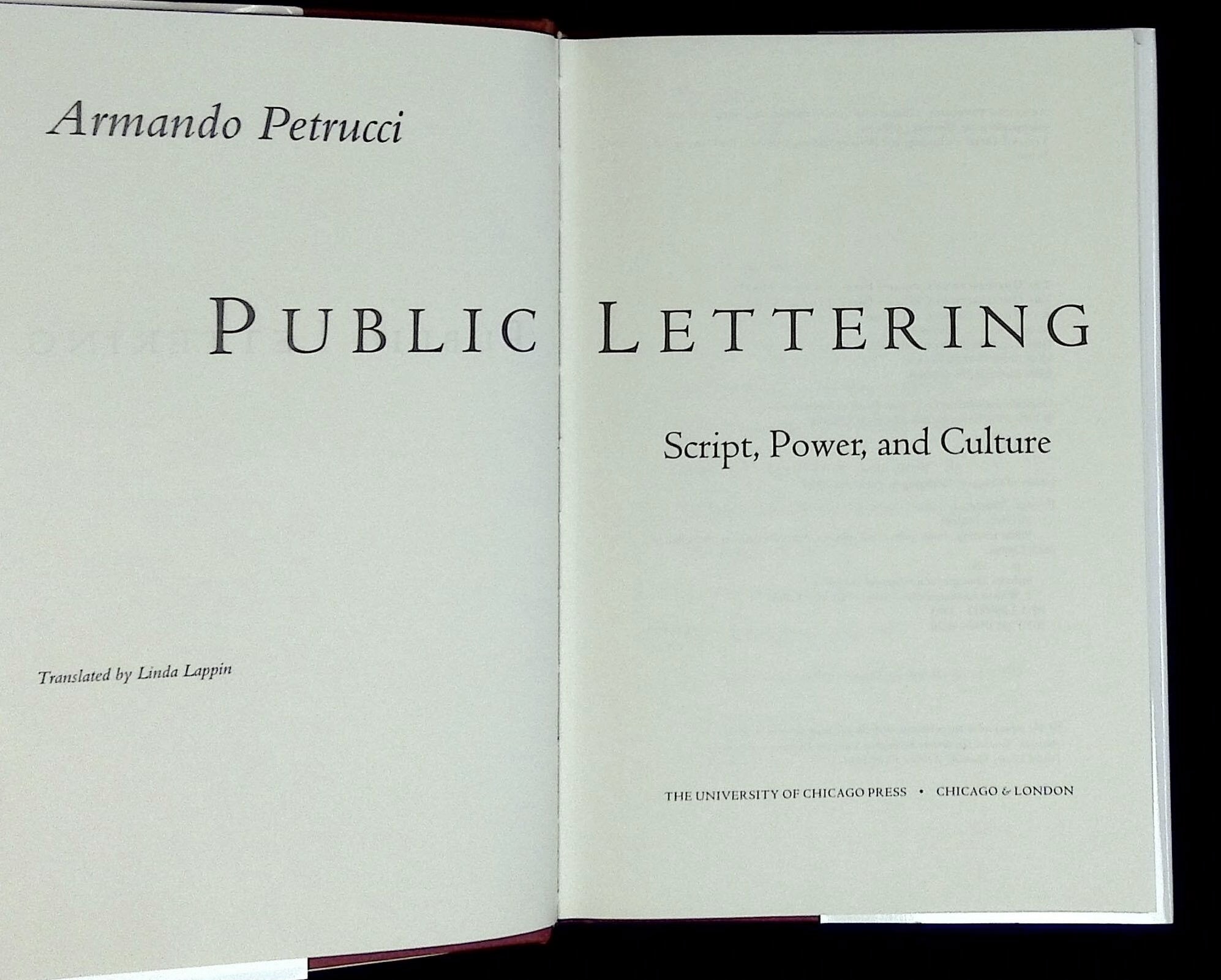 Public Lettering: Script, Power, and Culture | Armando Petrucci | First ...