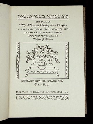 The Book of the Thousand Nights and a Night: A Plain and Literal Translation of the Arabian Nights Entertainments--Volumes V and VI [Two volume incomplete set in slipcase]