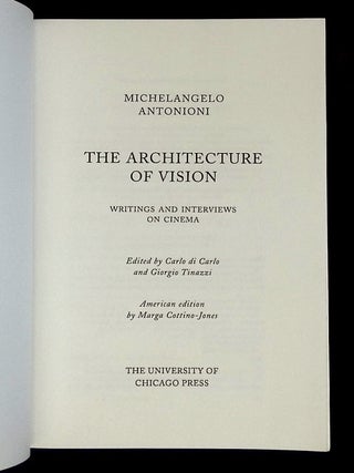 The Architecture of Vision: Writings and Interviews on Cinema