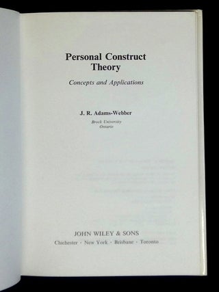 Personal Construct Theory: Concepts and Applications