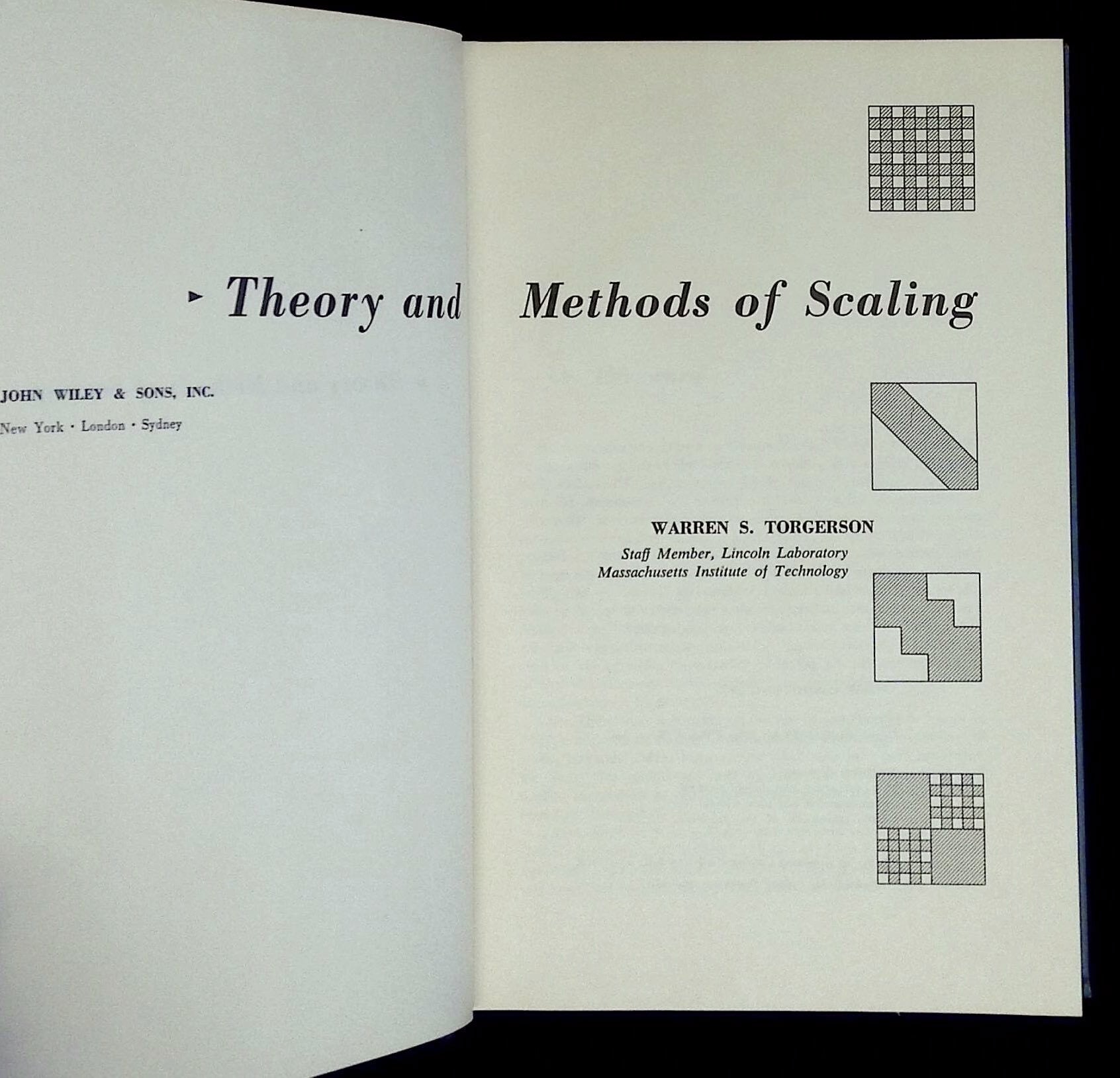 Theory and Methods of Scaling | Warren S. Torgerson | Seventh printing