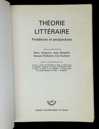 Theorie Litteraire: Problemes et Perspectives