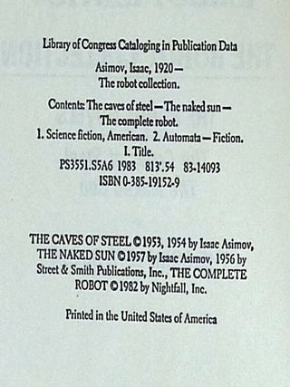 The Robot Collection: The Robot Novels--The Caves of Steel, The Naked Sun; The Complete Robot