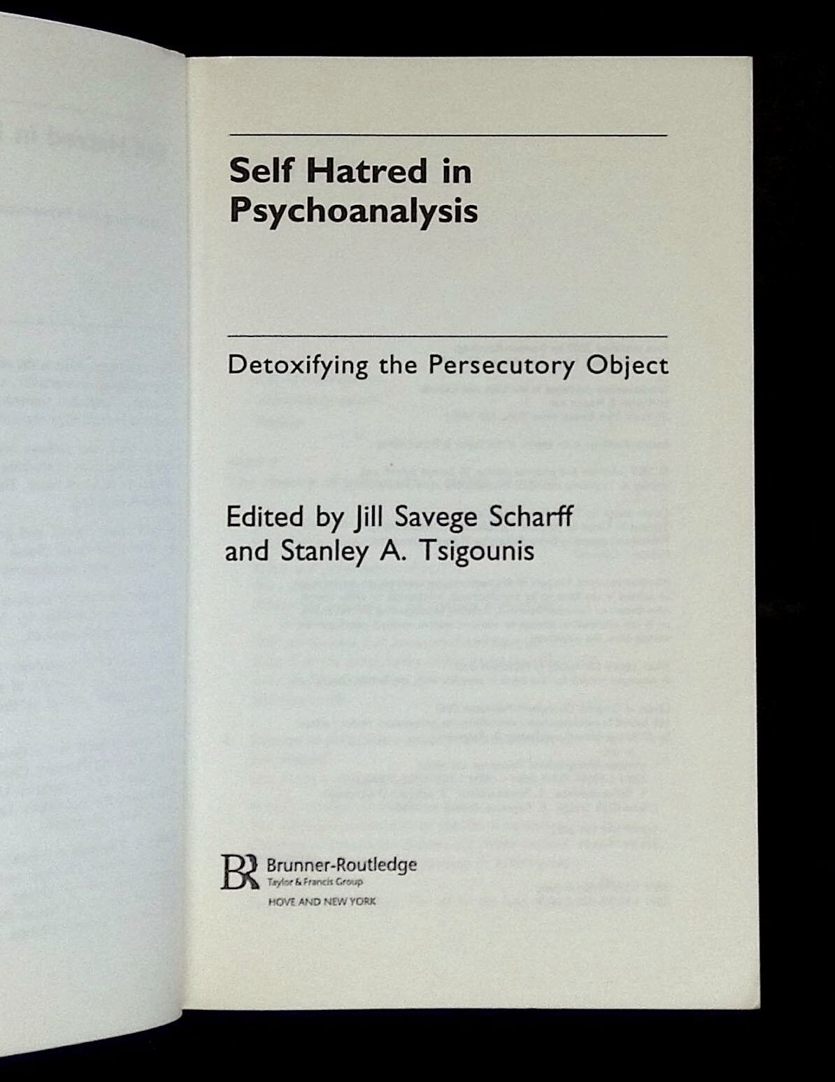 Self Hatred in Psychoanalysis: Detoxifying the Persecutory Object ...
