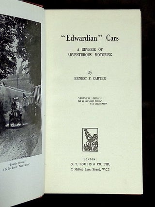 "Edwardian" Cars: A Reverie of Adventurous Motoring