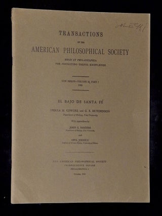Item #B79523 El Bajo de Santa Fe [Transactions of the American Philosophical Society: New...