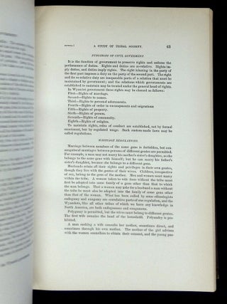 First Annual Report of the Bureau of Ethnology to the Secretary of the Smithsonian Institution 1879-'80 [Containing papers On the Evolution of Language by J.W. Powell; Sketch of the Mythology of the North American Indians by J.W. Powell; Wyandot Government by J.W. Powell; On Limitations to the Use of Some Anthropologic Data by J.W. Powell; A Further Contribution to the Study of the Mortuary Customs of the North American Indians by H.C. Yarbow; Studies in Central American Picture Writing by E.S. Holden; Cessions of Land by Indian Tribes to the United States by C.C. Royce; Sign Language Among North American Indians by Garrick Mallery; and Catalogue of Linguistic Manuscripts in the Library Bureau of Ethnology by J.C. Pilling]