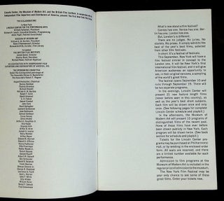 The First New York Film Festival: September 10-19, 1963