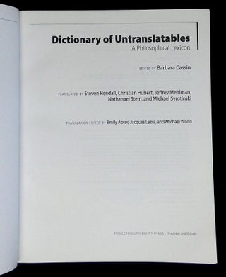 Dictionary of Untranslatables: A Philosophical Lexicon