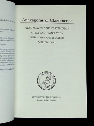 Anaxagoras of Clazomenae: Fragments and Testimonia