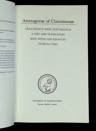 Anaxagoras of Clazomenae: Fragments and Testimonia