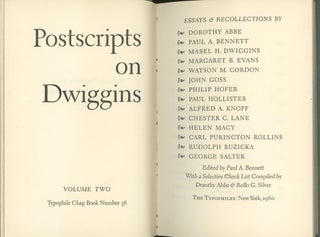 Postscripts on Dwiggins, Vol. Two (Typophile Chap Book Number 36)