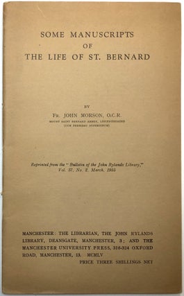 Item #C000020352 Some Manuscripts of the Life of St. Bernard. John Morson