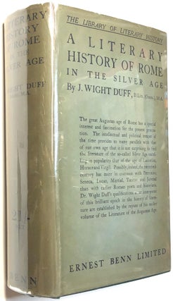 Item #C000021151 A Literary History of Rome in the Silver Age from Tiberius to Hadrian. J. Wight...