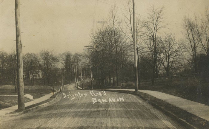 Item #C000021691 Ben Avon, PA (suburb of Pittsburgh): Real Photo Postcard / RPPC ca. 1910 of Brighton Road looking up the hill