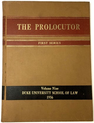 Item #C000025421 The Prolocutor, Volume 9 Prol. 1st - Class Yearbook from the Duke University...