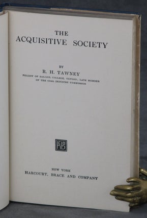 The Acquisitive Society - First American edition, 1920
