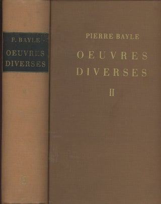 Item #C000032349 Oeuvres Diverses II (This volume only). Pierre Bayle, Elisabeth Labrousse