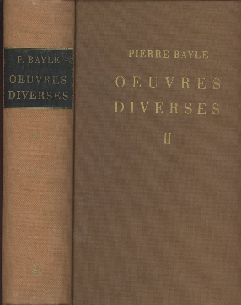 Item #C000032349 Oeuvres Diverses II (This volume only). Pierre Bayle, Elisabeth Labrousse.
