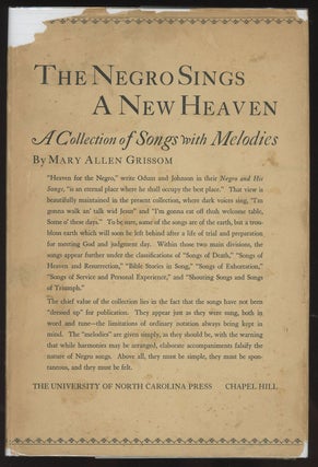 Item #C000033089 The Negro Sings a New Heaven. Mary Allen Grissom