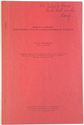 Item #C000033660 Freud's Theory: The Perspective of a Philosopher of Science. Adolf Grunbaum