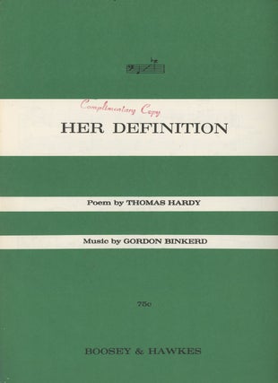 Item #C000037030 Her Definition. Thomas Hardy, Gordon Blinkerd