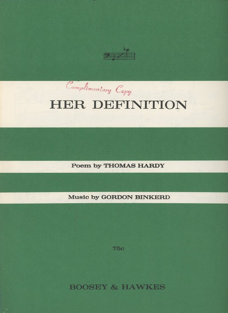 Item #C000037030 Her Definition. Thomas Hardy, Gordon Blinkerd.