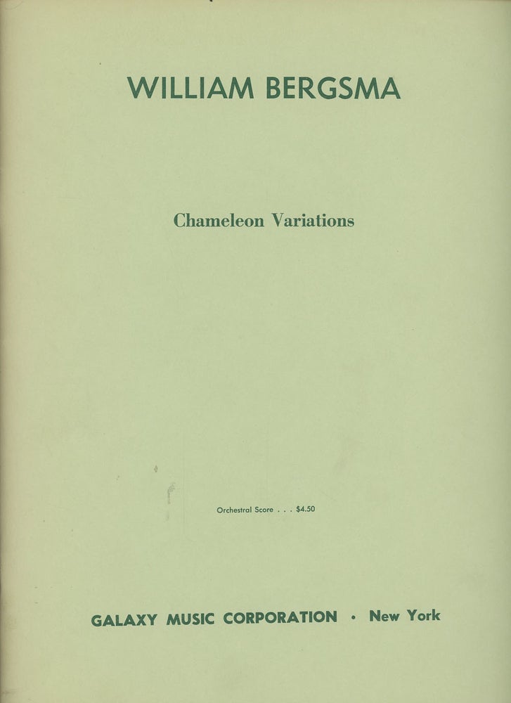 Item #C000037031 Chameleon Variations. William Bergsma.