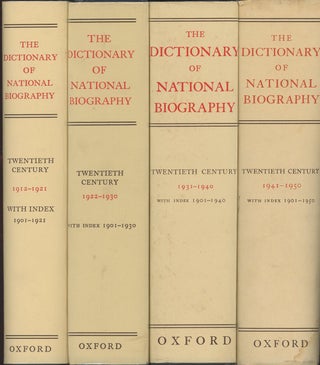 Item #C000037171 The Dictionary of National Biography: 1912-1921; 1922-1930; 1931-1940; and...