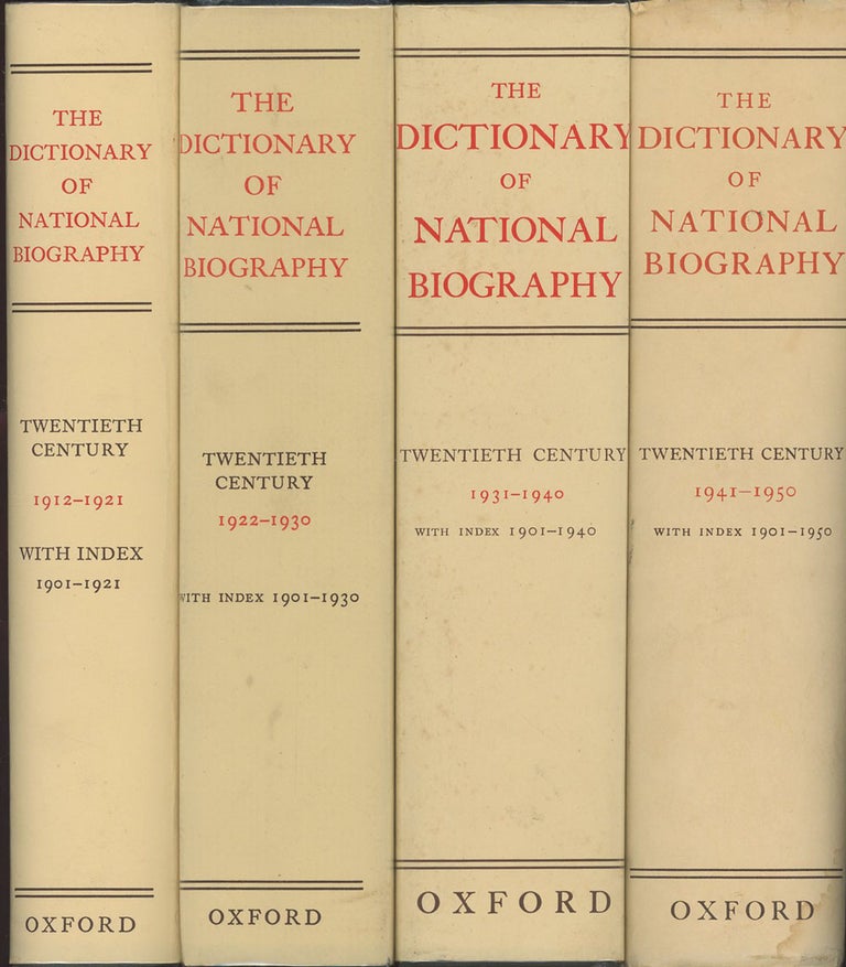 Item #C000037171 The Dictionary of National Biography: 1912-1921; 1922-1930; 1931-1940; and 1941-1950 (Four volumes). H. W. C. Davis.