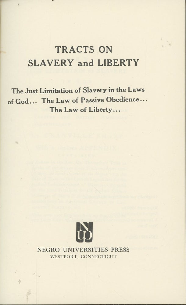 Item #C000037211 Tracts on Slavery and Liberty. Granville Sharp.
