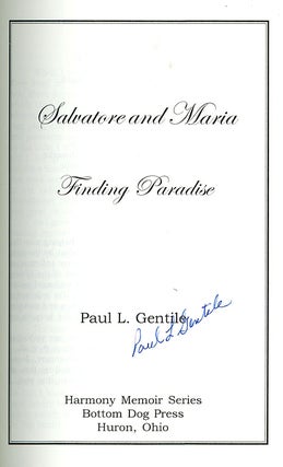 Salvatore and Maria: Finding Paradise (Signed first edition)
