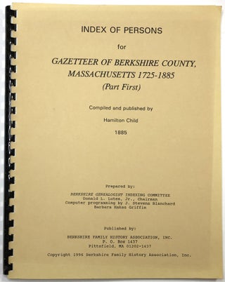 Item #C00005060 Index of Persons for Gazetteer of Berkshire County, Massachusetts 1725-1885 (Part...
