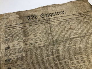 Item #C00005576 The Enquirer. Richmond, Virginia, Thursday, January 2, 1811. Vol. 8. No. 73....