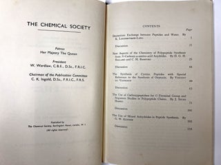 Peptide Chemistry - Report of a Symposium held by the Chemical Society at the Royal Institution, Albemarle Street, London, W.I on March 30th, 1955