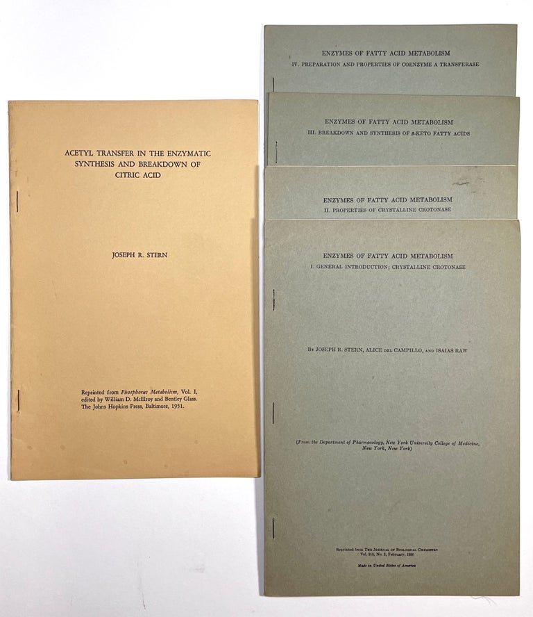 Item #C00006304 The Journal of Biological Chemistry - Off-Prints (5 vols.). Joseph R. Stern, et. al.