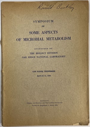 Item #C00006305 Symposium on Some Aspects of Microbial Metabolism - Reprinted from Journal of...