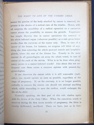 The Right to Life of the Unborn Child... &ldquo;With an appendix on a new method of operating, ejecting the Fetus alive.&rdquo;