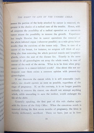 The Right to Life of the Unborn Child... “With an appendix on a new method of operating, ejecting the Fetus alive.”
