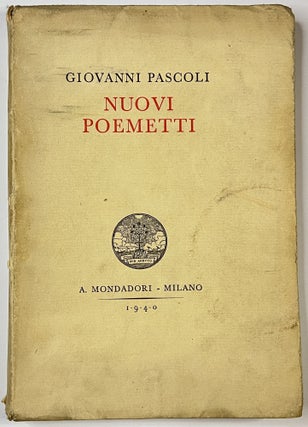 Item #C00009915 Nuovi Poemetti. Giovanni Pascoli