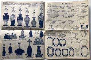 1925 catalog: February Supplement No. 57, New Items & Bargain China, Plus "Instructions, Parchment Shade Painting and Making" & two fliers in color, order form and postcard, in env.